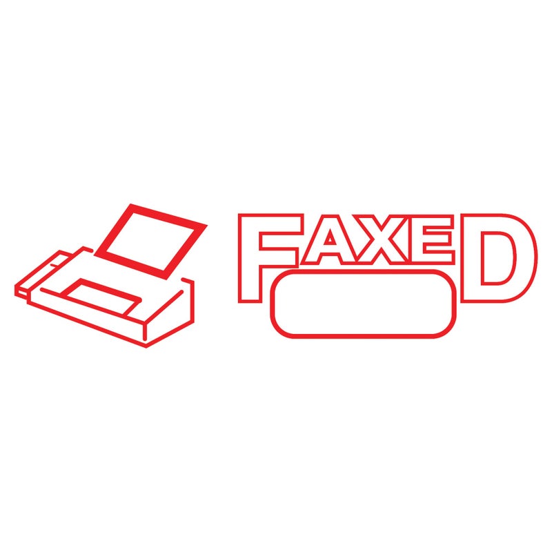 AccuStamp2 Faxed Stamp, Shutter Pre-Inked One-Color FAXED Stamp, 1/2" x 1-5/8" Impression, Red Ink - Image 2